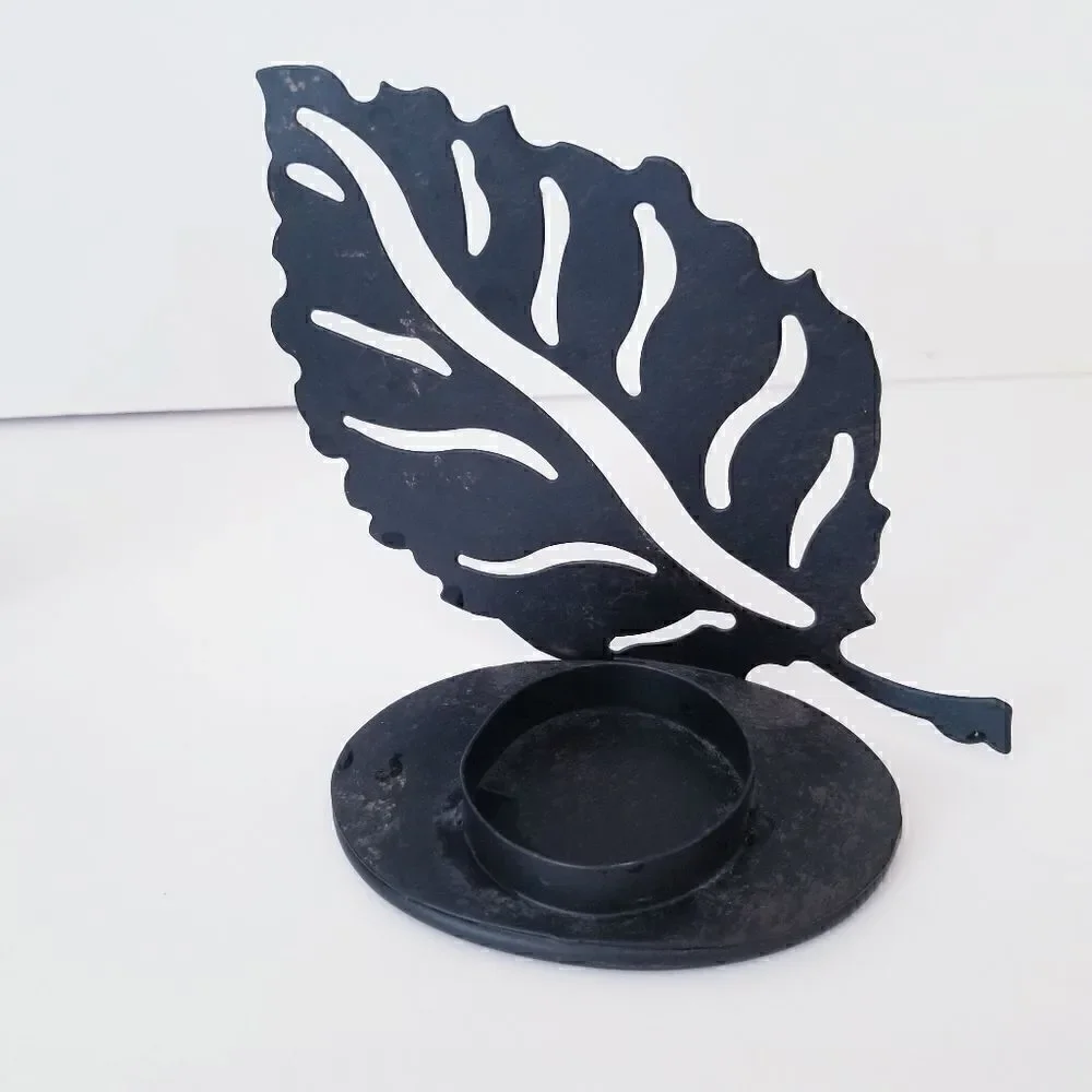 Metal Leaves candle holders 4